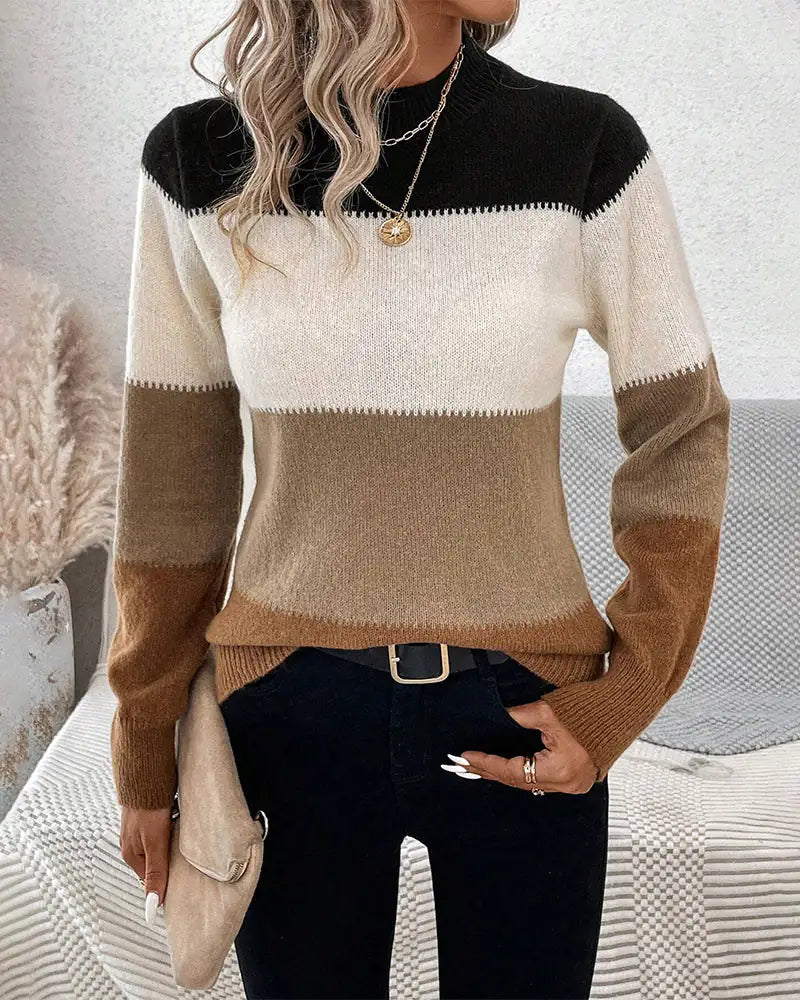 Women's Sweater With Half-high Collar