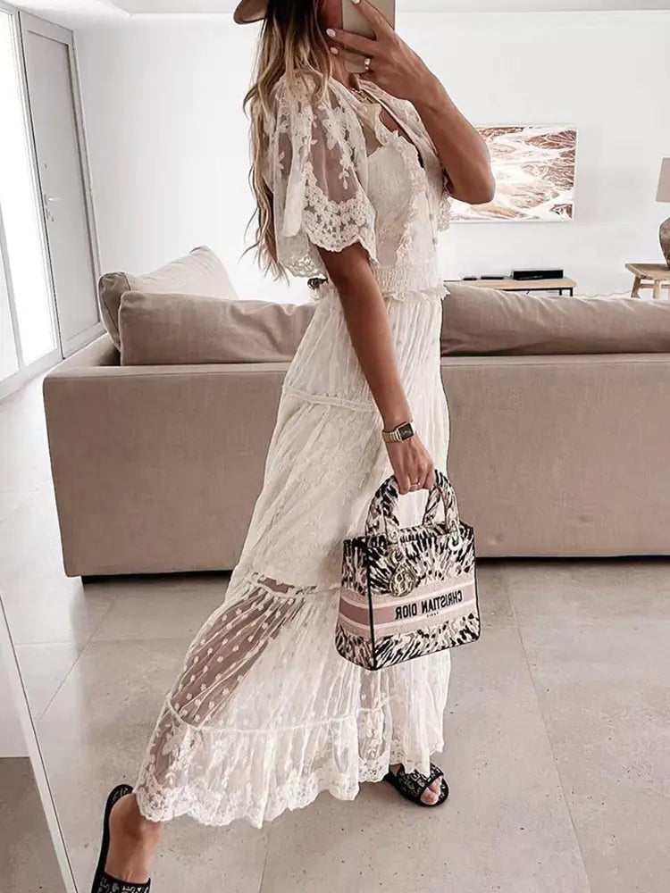 2023 Casual Summer Lace Slim Dress