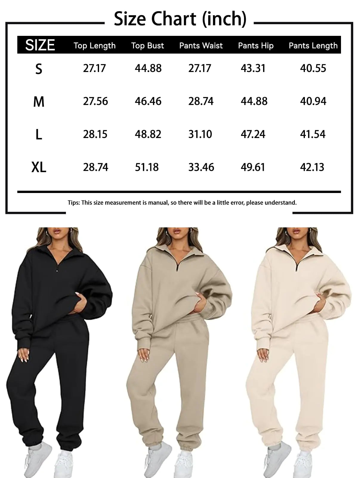 AUTOMET Womens 2 Piece Outfits Long Sleeve Sweatsuits Sets Half Zip Sweatshirts with Joggers Sweatpants Xmasgreen Large