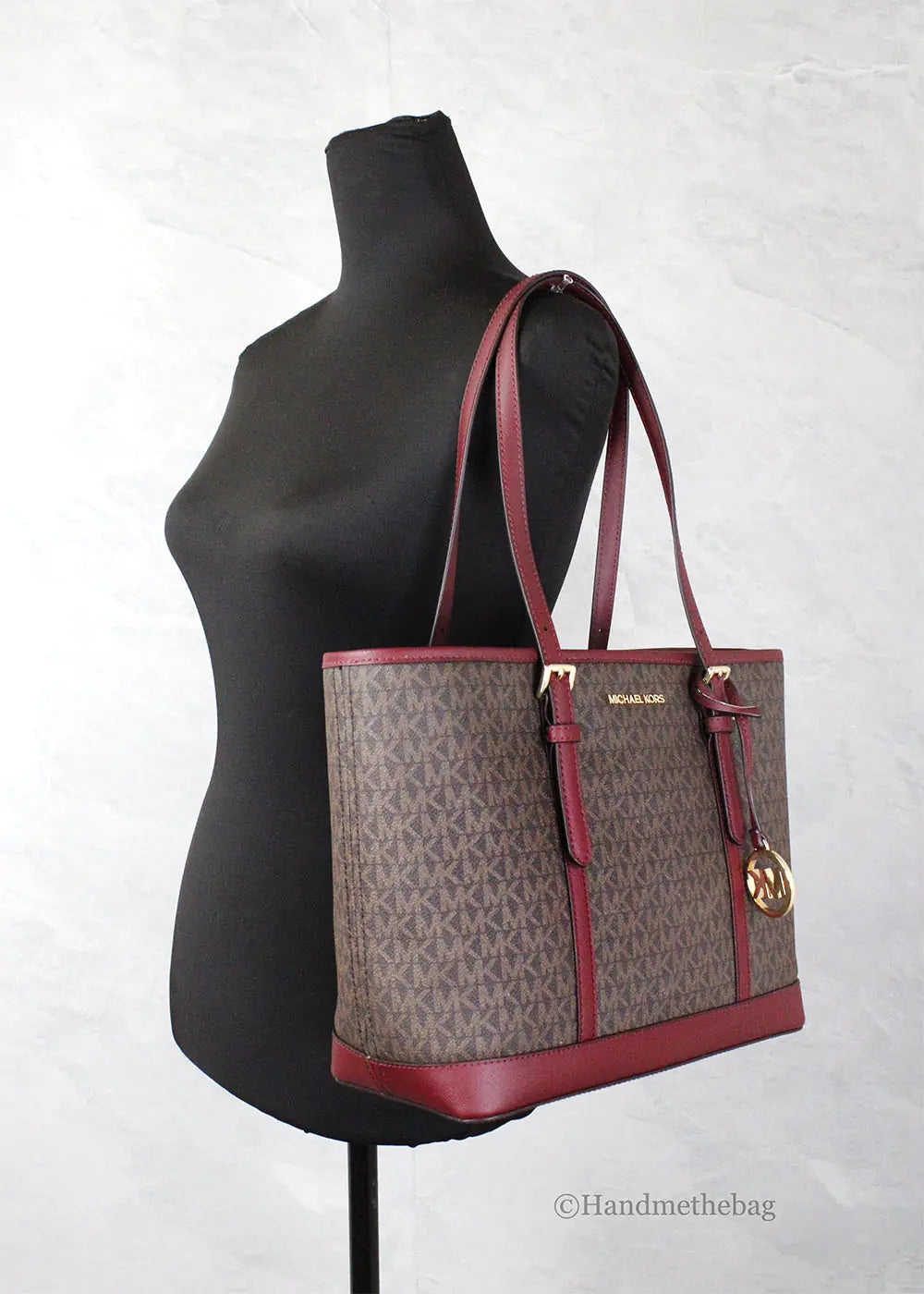 Michael Kors Jet Set Dark Cherry Shoulder Tote