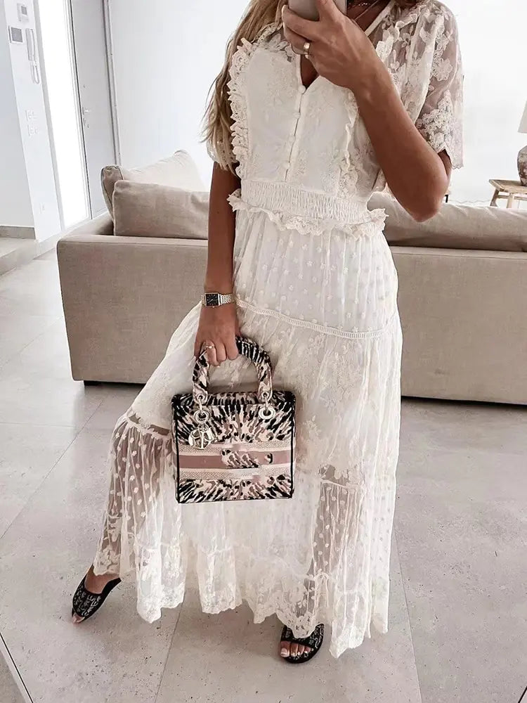 2023 Casual Summer Lace Slim Dress