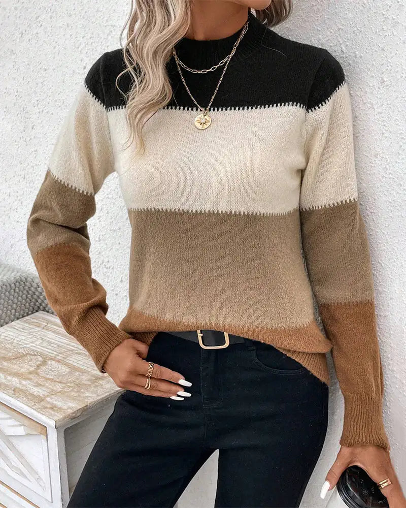 Women's Sweater With Half-high Collar