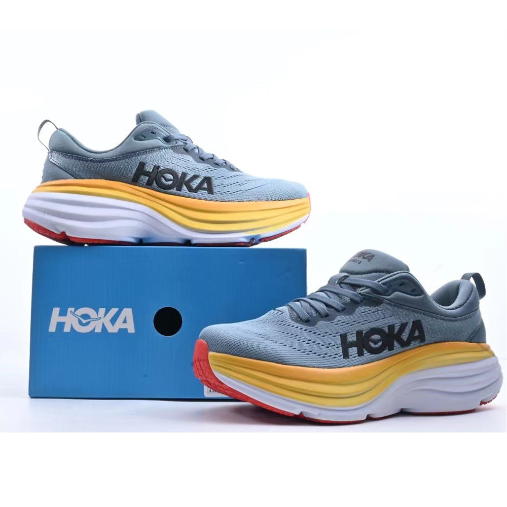 Hoka One One Sport Running Shoes Bondi 8 Breathable Road Runs Shoes Men Sport Shoes Lifestyle Outdoor Sneaker Women