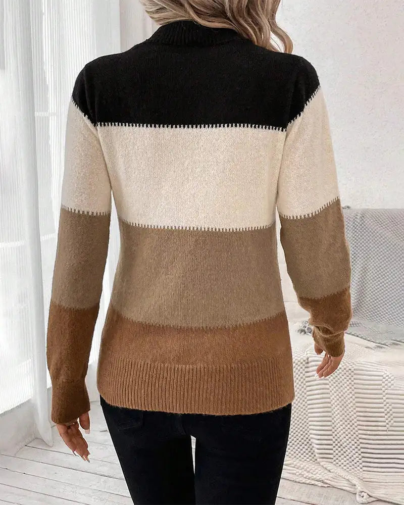 Women's Sweater With Half-high Collar