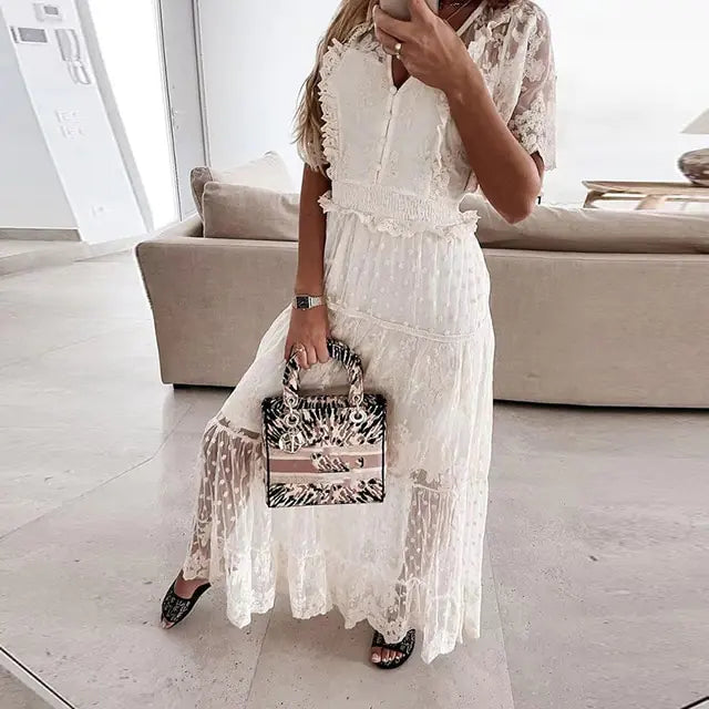 2023 Casual Summer Lace Slim Dress