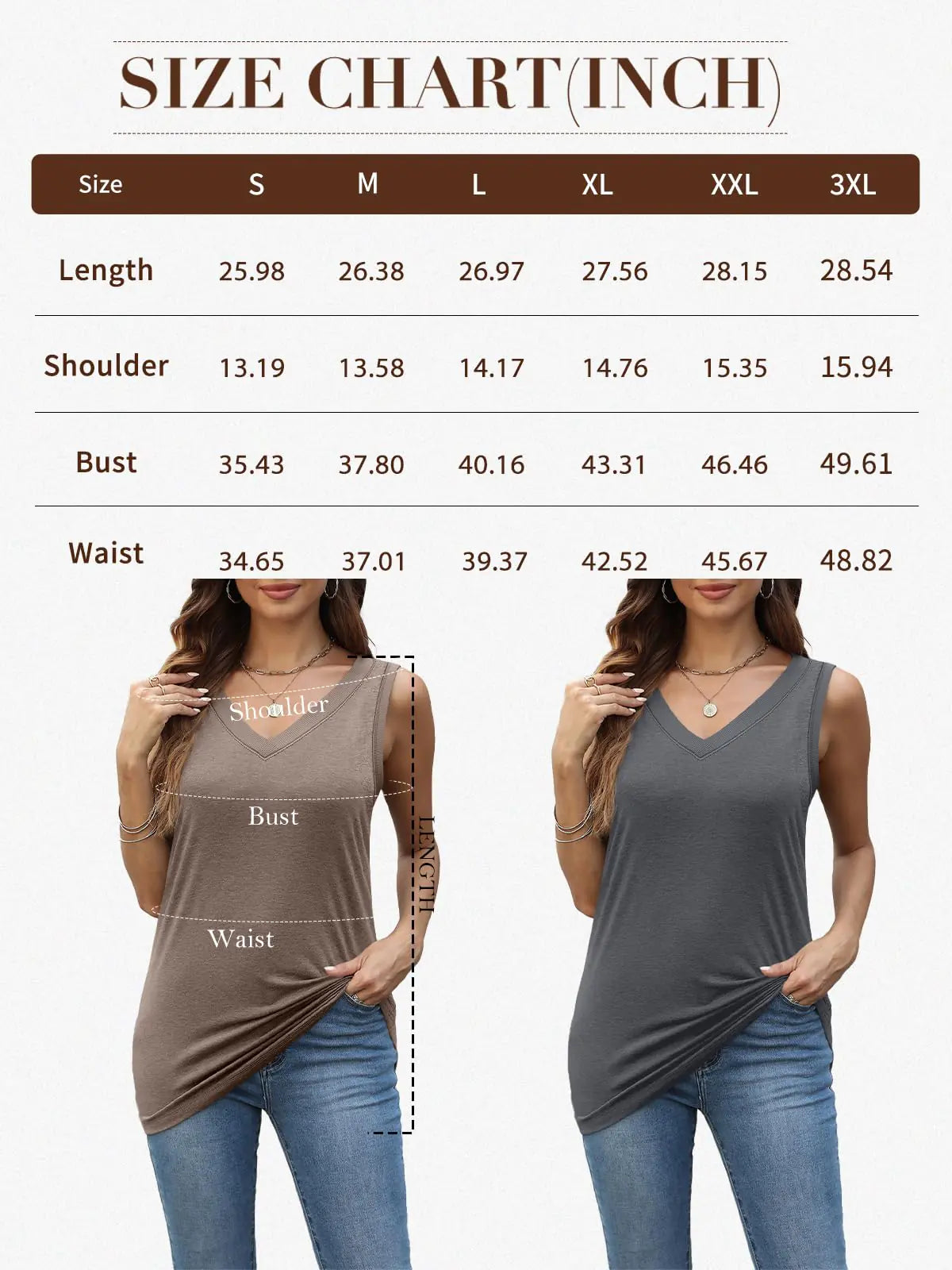 AUTOMET Tank Top Women Casual Soft Summer V Neck Sleeveless Tops 2024 Outfits Clothes Blue Grey Small