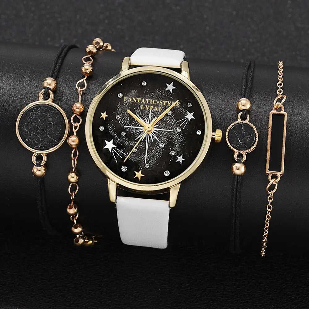 Lvpai Brand 5pcs Fashion New Bracelet Watch Set