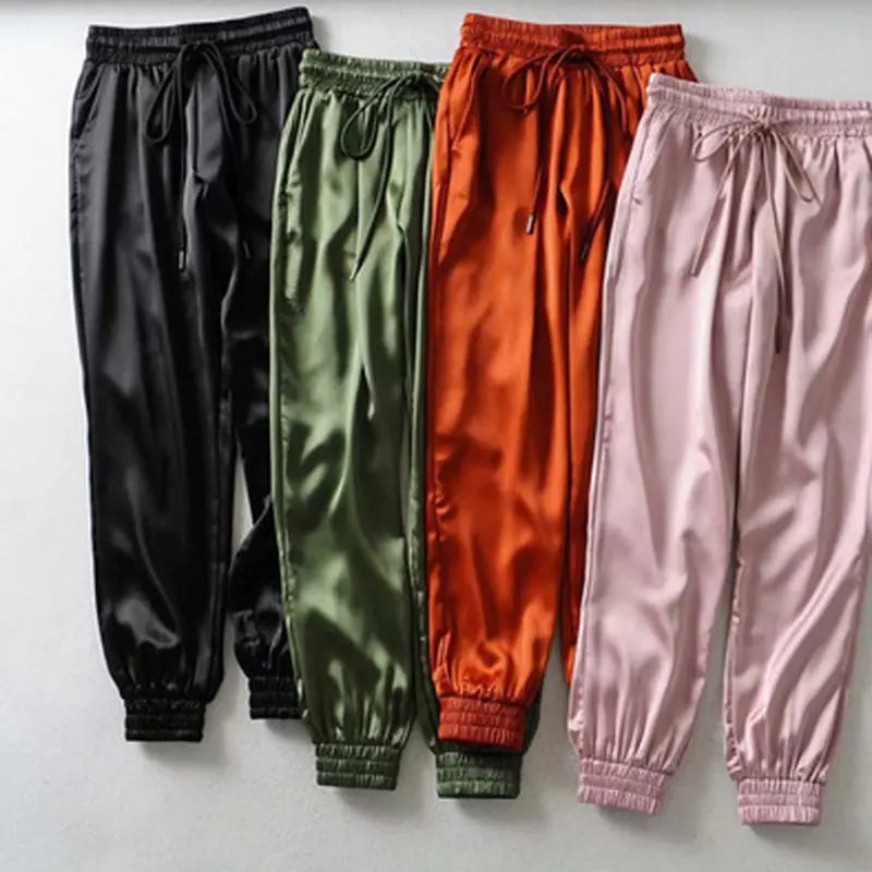 Luxurious Comfort With Satin Jogger Pants