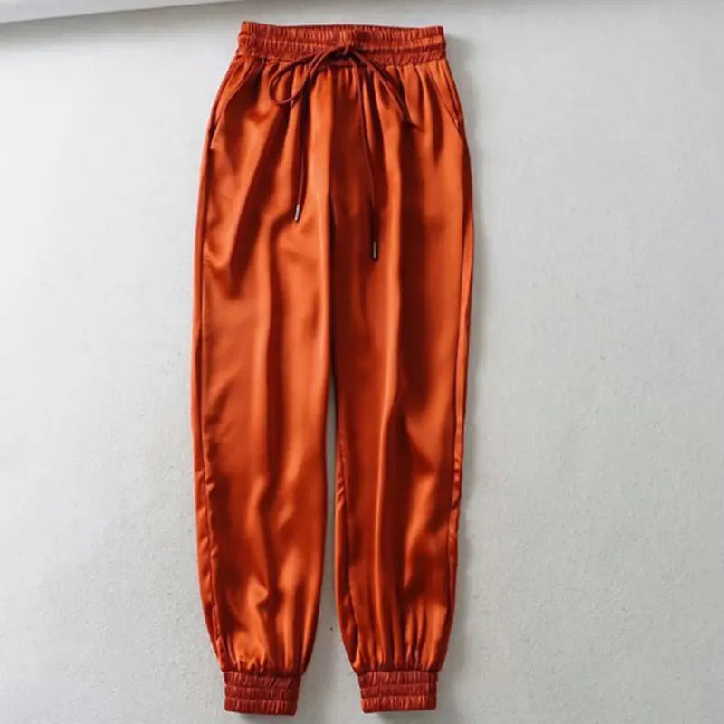 Luxurious Comfort With Satin Jogger Pants