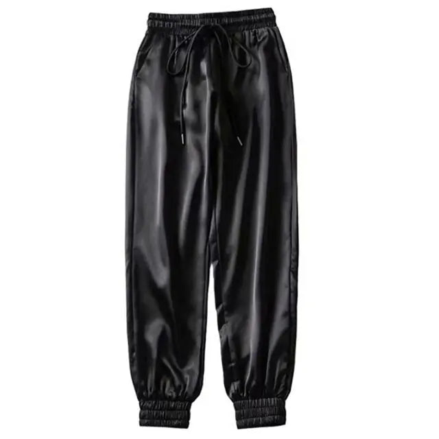 Luxurious Comfort With Satin Jogger Pants