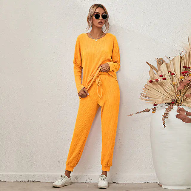 Fashion Casual Solid Sleepwear Set