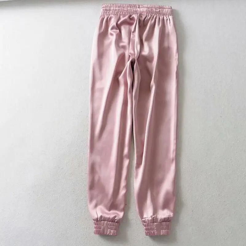 Luxurious Comfort With Satin Jogger Pants