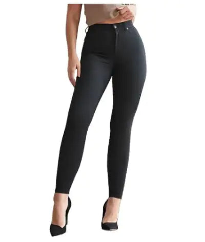 Curvy High Waisted Black Supersoft Skinny Jeans